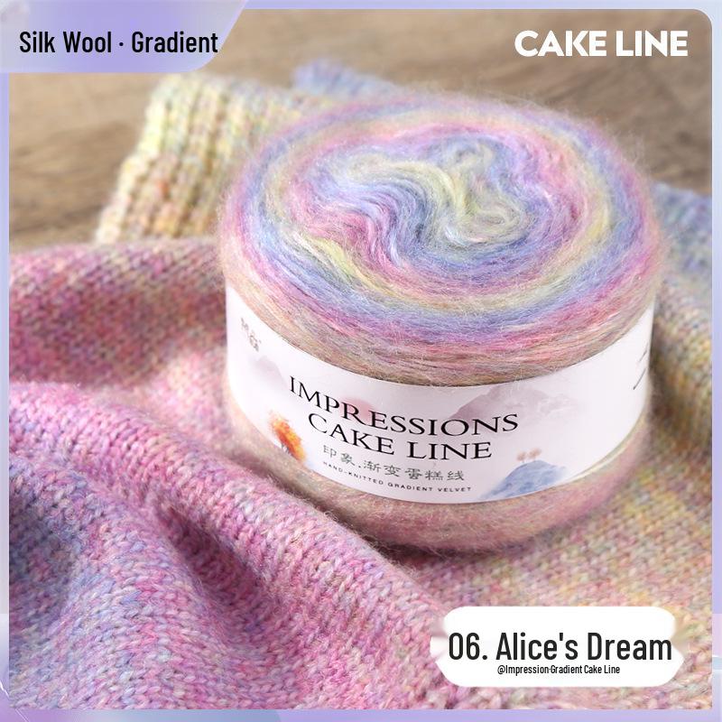 Impression Gradient Silk Wool Mohair Yarn Ball for Hand-Knitting & Crochet