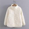 Floral Quilting Cotton Buttons Jacket Collar Placket Stand Up Size Winter Women
