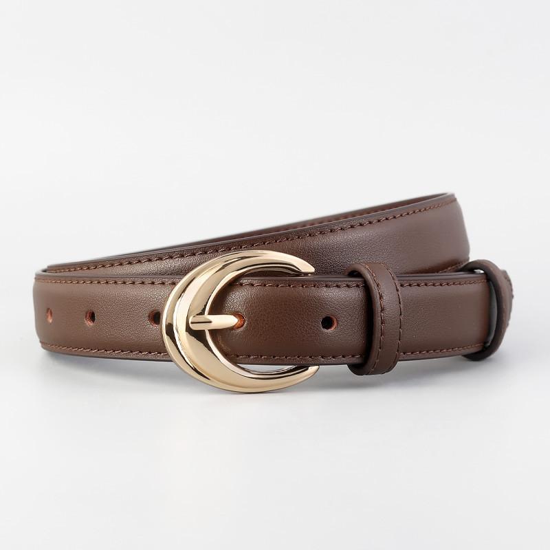 Fashionable Leather Belt For Women With Durable Metal Buckle For Outings And Work