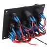 Waterproof 6 Gang Switches Panel with Digital Voltmeter Marine Vehicle Switches