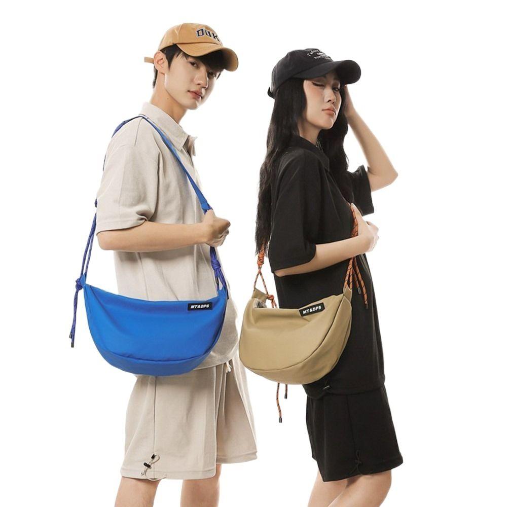 

New Hobos Cross Body Bag Casual Half Moon Sling Bag Fashion Single Shoulder Bag for Men Women білий
