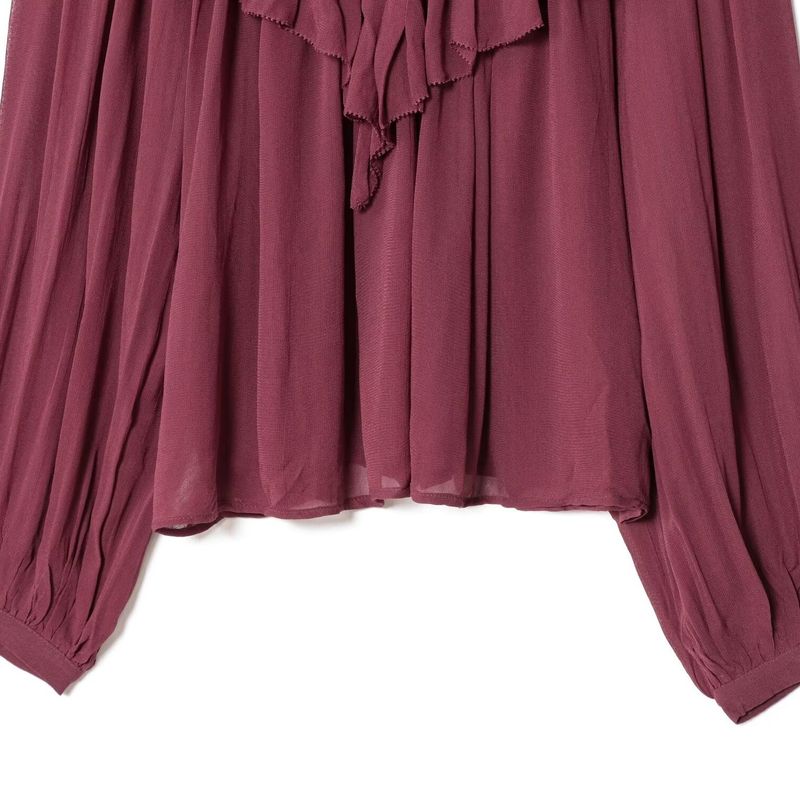 Zbzr Spring New Women Clothes Western Style Fashion Laminated Frill Decorative Round Neck Long Sleeve Shirts 1304737