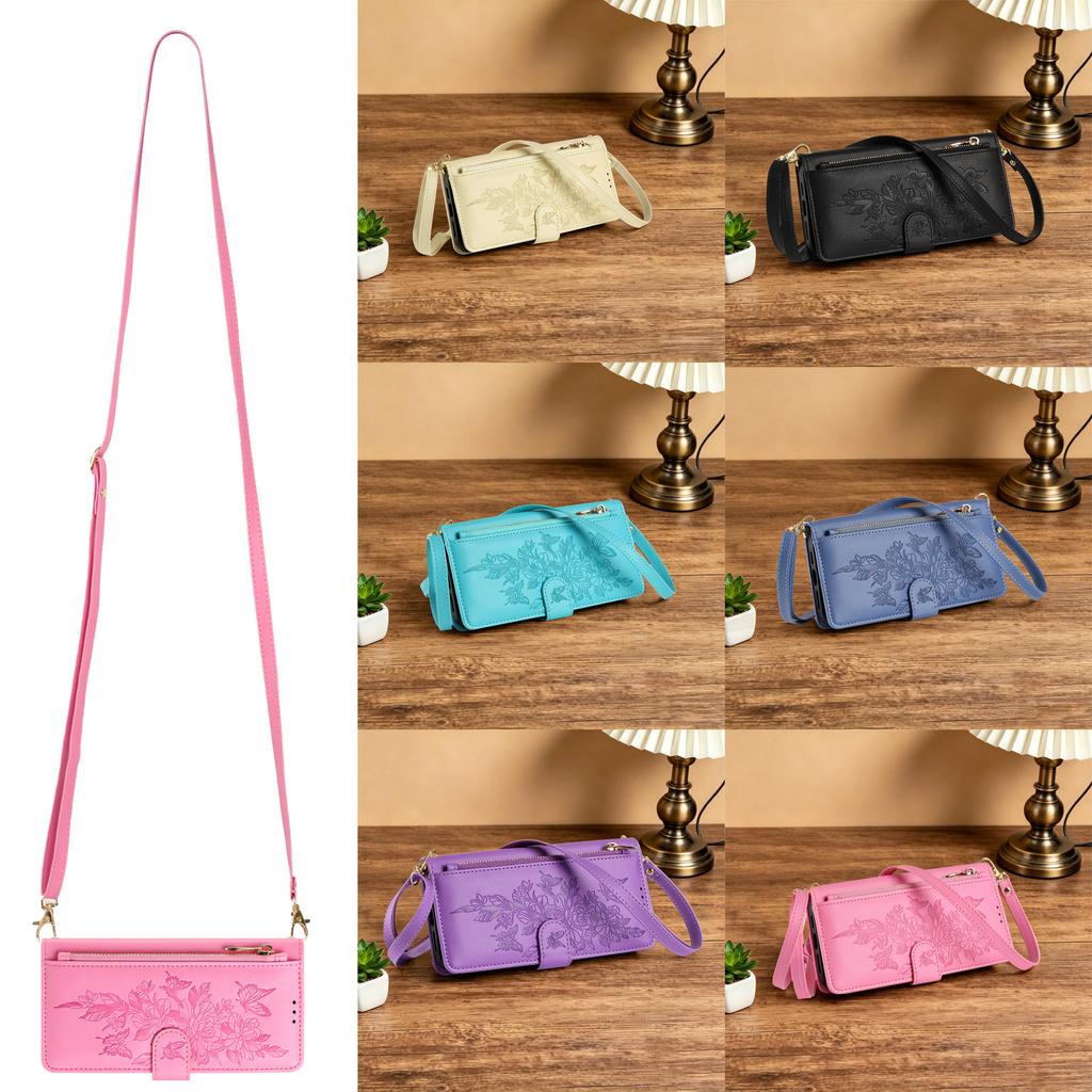 Crossbody Long Lanyard Flip Cards Sold Wallet Embossed Leather Case For xiaomi 17 Pro max 15T 14T 13T Shockproof Portable Cover