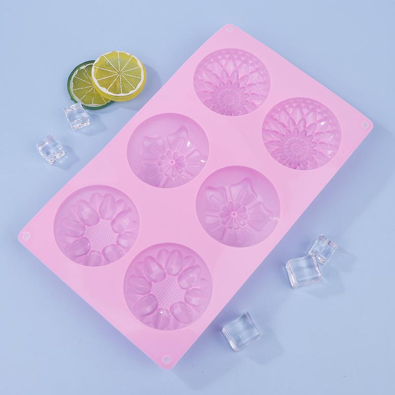 

6-ячеечная 3D силиконовая форма в форме 3 разных цветов для DIY, форма для фондана, торта, мыловарения, свечей, торта, шоколада, для выпечки