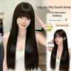 Original Goddess Black Tea Long Straight Wig with Enhanced Hair Strands & Refined Hairline