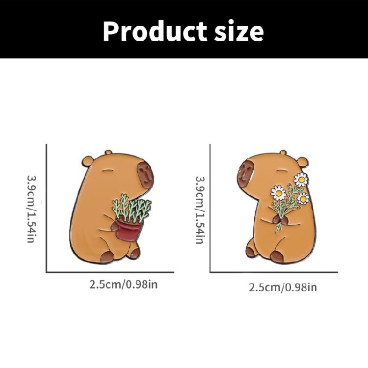 1 Paar Modischer Capybara Brosche Anstecknadel Tier Abzeichen Vielseitiges Accessoire für Hut und Kragen Trendige Bekleidungsdekoration