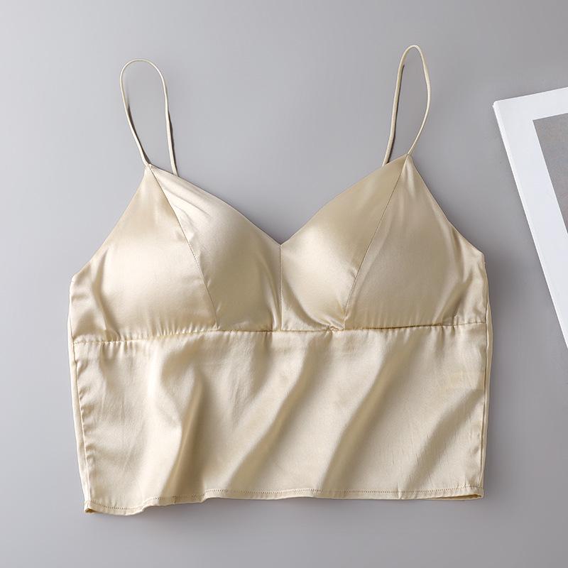 

Камисоль из тутового шелка с треугольными чашками: Сексуальное однотонное сатиновое женское нижнее белье и верхняя одежда бандо Extra Large