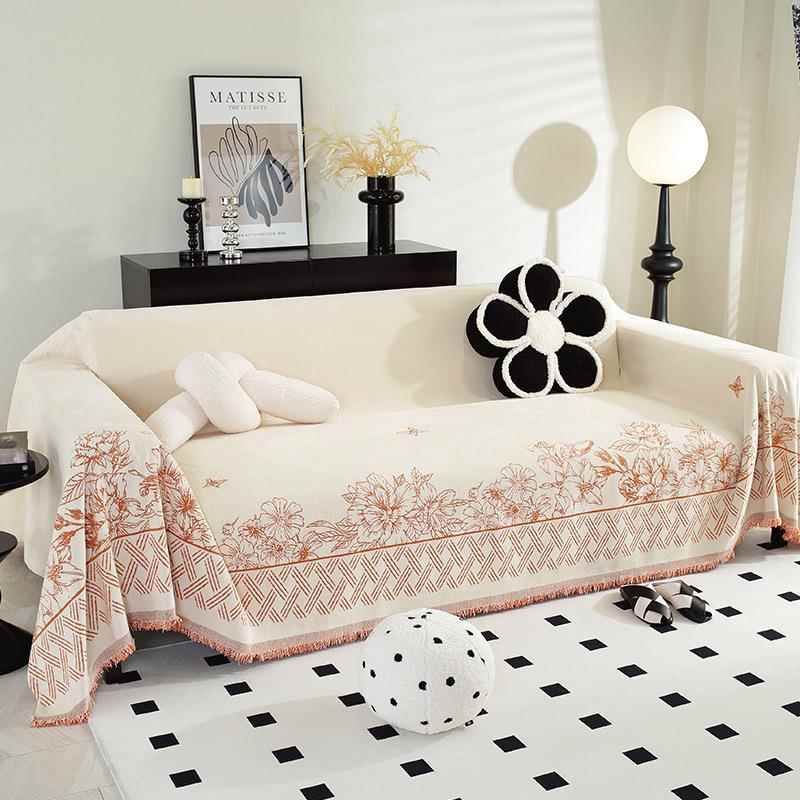 Sofa Cushion Cloth Universal Stretch Sofa Slipcover Washable Jacquard Fabric Anti-Scratch Protector for Cats Dogs Easy Install 130x180cm оранжевый 7290₽