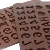 6 Pcs Silicone Letter Mold Reusable Number Chocolate Molds for Birthday Cake Decorations Party