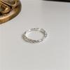 Korean Style Open Band Ring: Feminine Pleated Texture with Hip Hop Flair