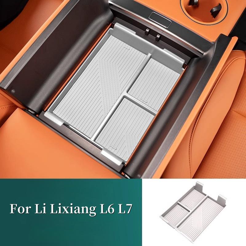 For Li Lixiang L6 L7 2024 ABS Car Under Center Console Organizer Storage Armrest Storage Box Auto Styling interior Accessories