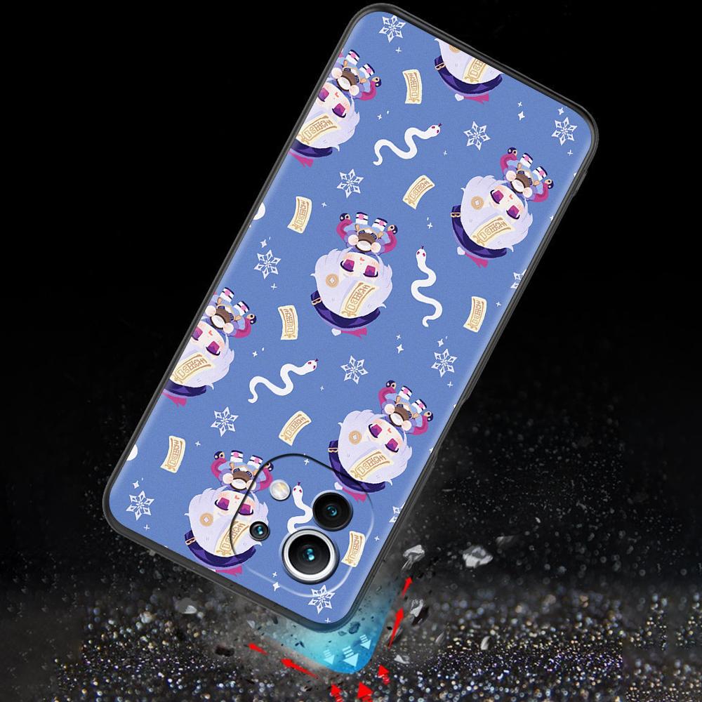 Cartoon Genshin Impact Case for Xiaomi Mi 11 Ultra 11T 10T 9T Pro Note 10 A2 9 8 Lite A3 CC9E 10S CC9 A1 Black Soft Phone Cover