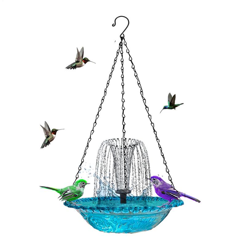 Water Fountain Bird Bath Solar Powered Water Dispenser Elegant Bath Bowl Design Sturdy Outdoor Bird Feeder Decorative Bird Baths
