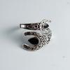 925 Sterling Zilveren Ringen voor Vrouwen Koppel Minimalistisch Handgemaakt Retro Zwarte Steen Ring Fijne Sieraden Cadeau Voorkom Allergie