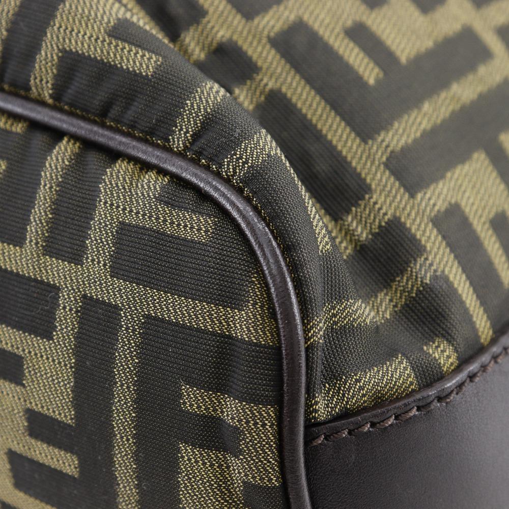 Fendi Zucca Shoulder Bag One Belt Brown Nylon Canvas Women Used