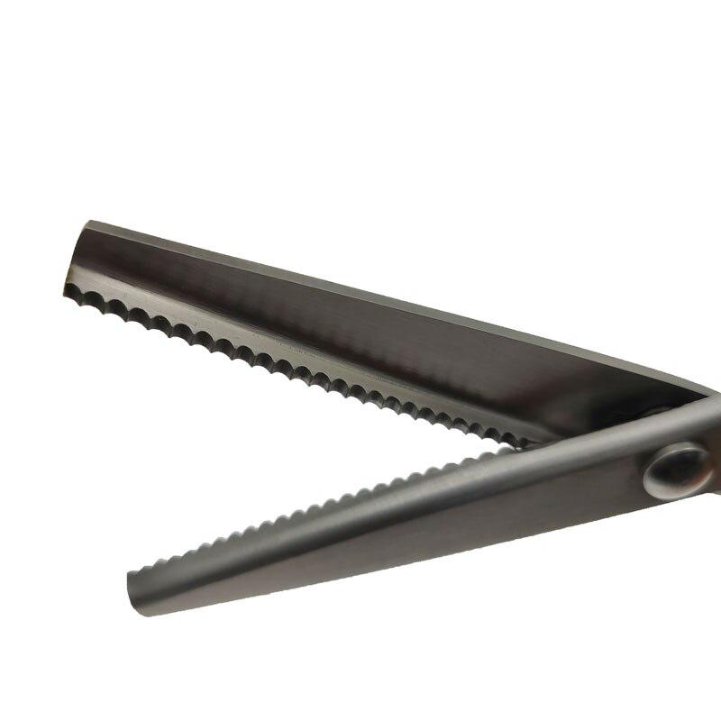 Nożyczki krawieckie ze stali wysokowęglowej z uchwytem z tworzywa sztucznego do szycia 23,5 cm zygzakowate, ręcznie robione, nożyczki do krojenia tkanin, nożyczki ząbkowane