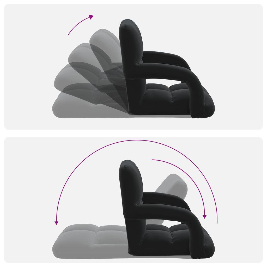 Adjustable Floor Chair Black Velvet