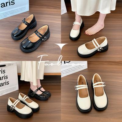 Damen neue flache Muffin-Plateauschuhe mit Schnalle kleine duftende Mary Jane Schuhe modische kleine Lederschuhe