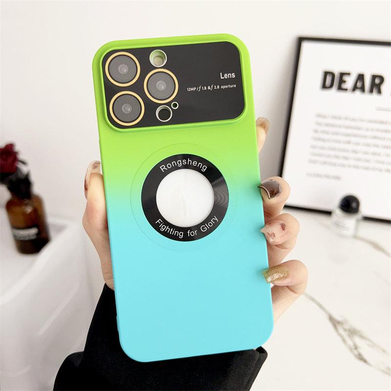 Luksus gradient stort vinduslinsefilmlekkasjemerke magnetisk sugetelefondeksel egnet for iPhone 14 13 12 11 Pro Max fallbeskyttelsesdeksel