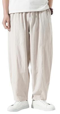 Sarouel Linen Summer Long Large Aladdin Cropped 3XL [Drsshnx] Pants, Men's, Pants, 9/10th Length, Clothes, Pants, Size, Cotton, Hemp, Trousers, Pants,