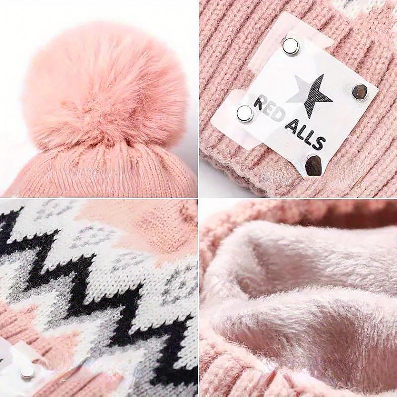 1Set Knitted Fabric Convenient Wearing Warm Gift Soft Flexible Scarf Outdoor Sports Hat Windproof Hat+Scarf
