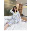 Nuovo Pigiama da Donna Autunno Primavera 2 Pezzi Moda Cardigan Pigiama da Donna Dolce Stampa Loungewear Set da Donna