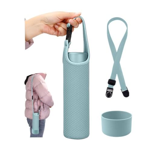 

aninako Water Bottle Cover, Insulates and Cold Water, 550ml, Neoprene and Silicone, Drop Protection, Shoulder Strap, for Kids and Adults, Hiking, Trav