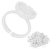 100pcs Lash Glue Holder Ring Cup Eyelash Extensions Quick Blossom Cup Lash Organizer ToolWhite
