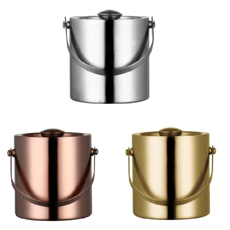 3 Liter Double Thermal Insulation Nordic Bar KTV Stainless Steel Ice Bucket