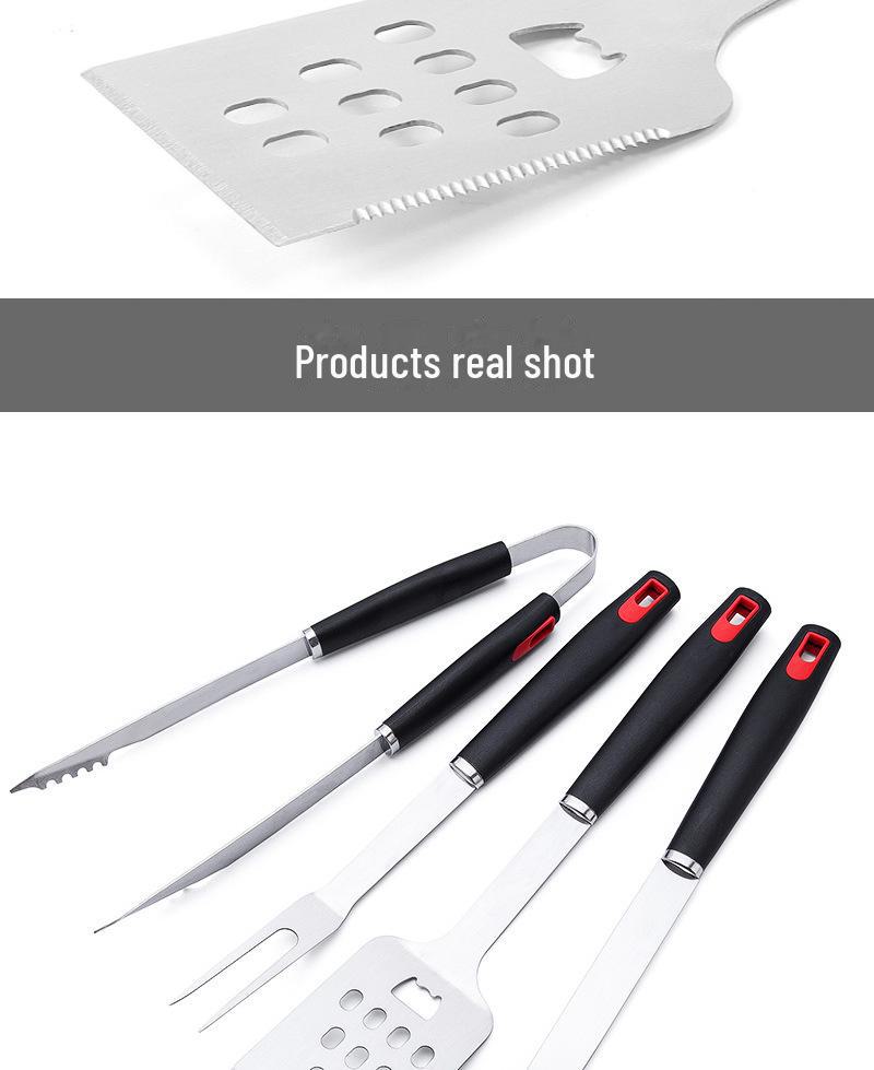 Stainless Steel BBQ Tool Set with PP Handles - Outdoor & Household Use