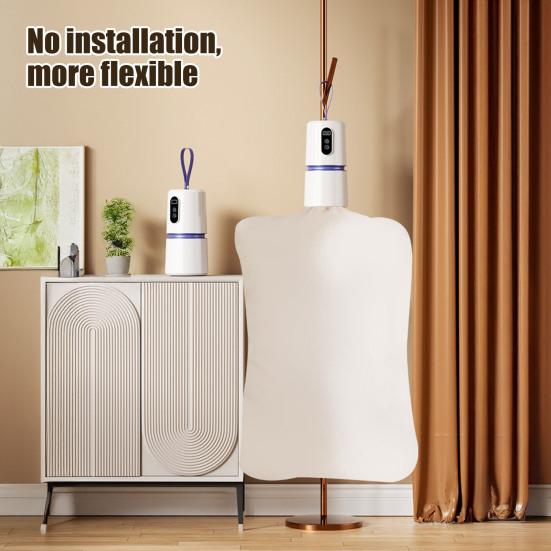 Tragbarer Wäschetrockner mit 360-Grad-Heißluftzirkulation PTC-Technologie Schonendes Schnelltrocknen 240-Minuten-Timer Mini-Trockner