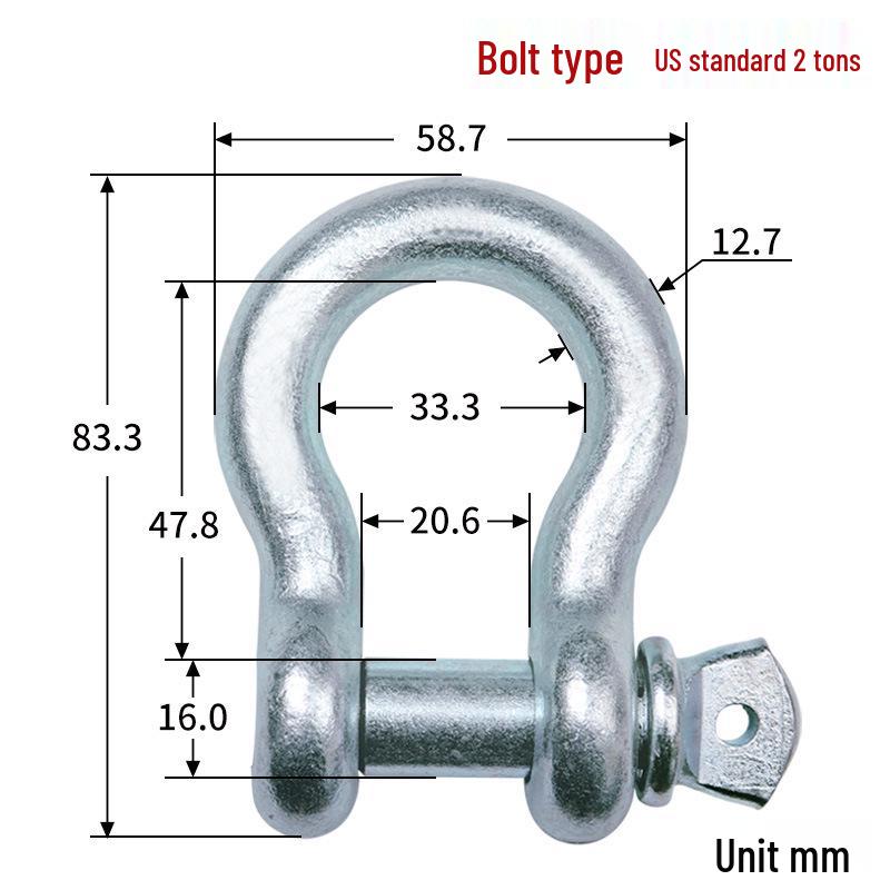 Chenghua Heavy Duty Galvanized D-Type Lifting Shackle Bow Bolt