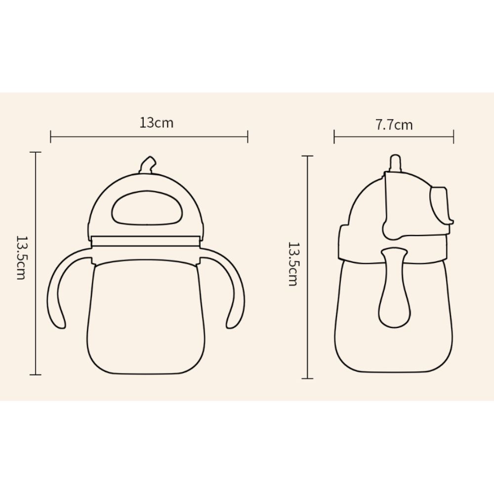 with Handles Baby Sippy Cup 300ML Baby Drinking Cup Cute Baby Training Cup  Baby Transition Cup