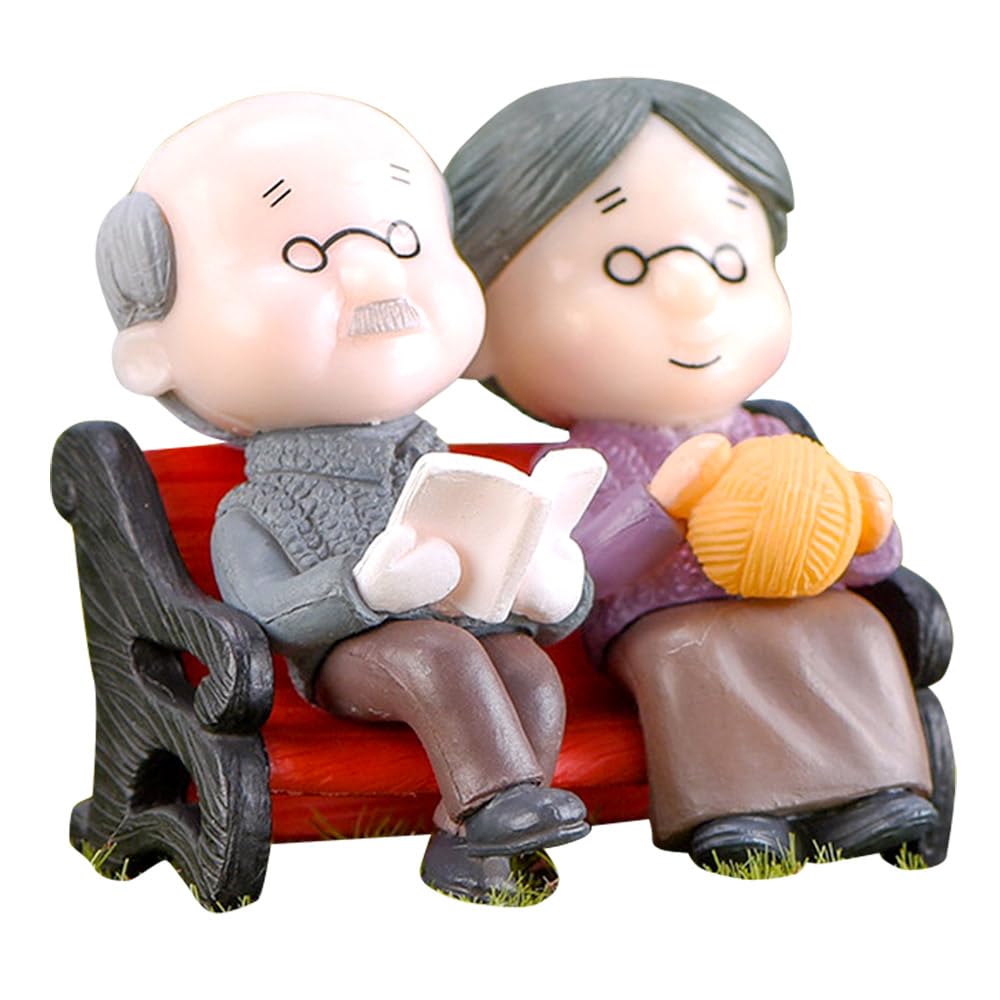 Moin Moin Figurines and Ornaments Featuring a Grandma and Two and a Sofa This Set Features a Grandparent and an Elderly Couple In A Decoration for