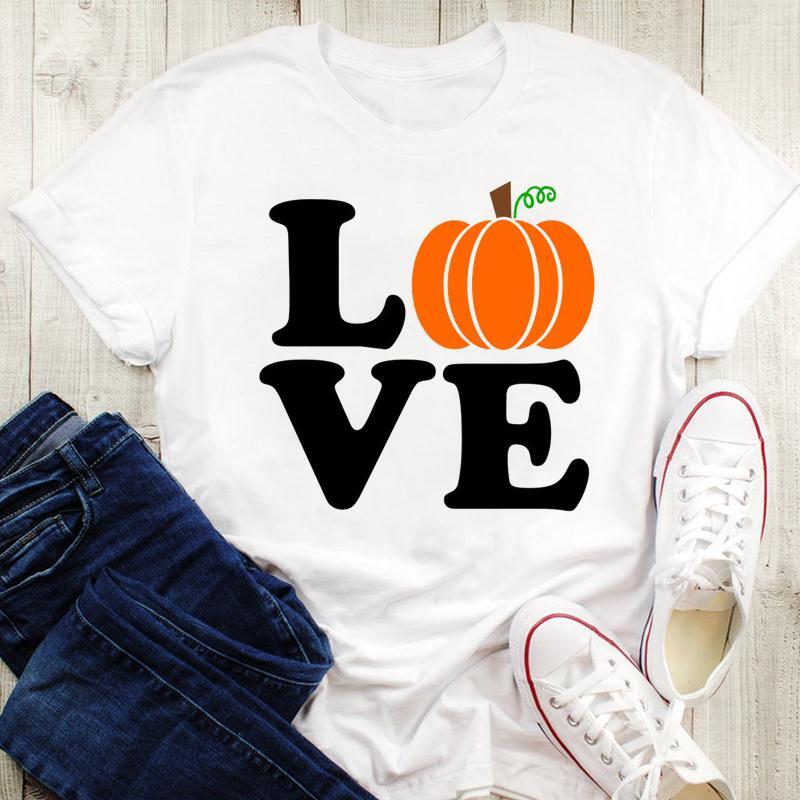 Pumpkin Love T Shirt Pumpkin Season Fall %100 Premium Cotton