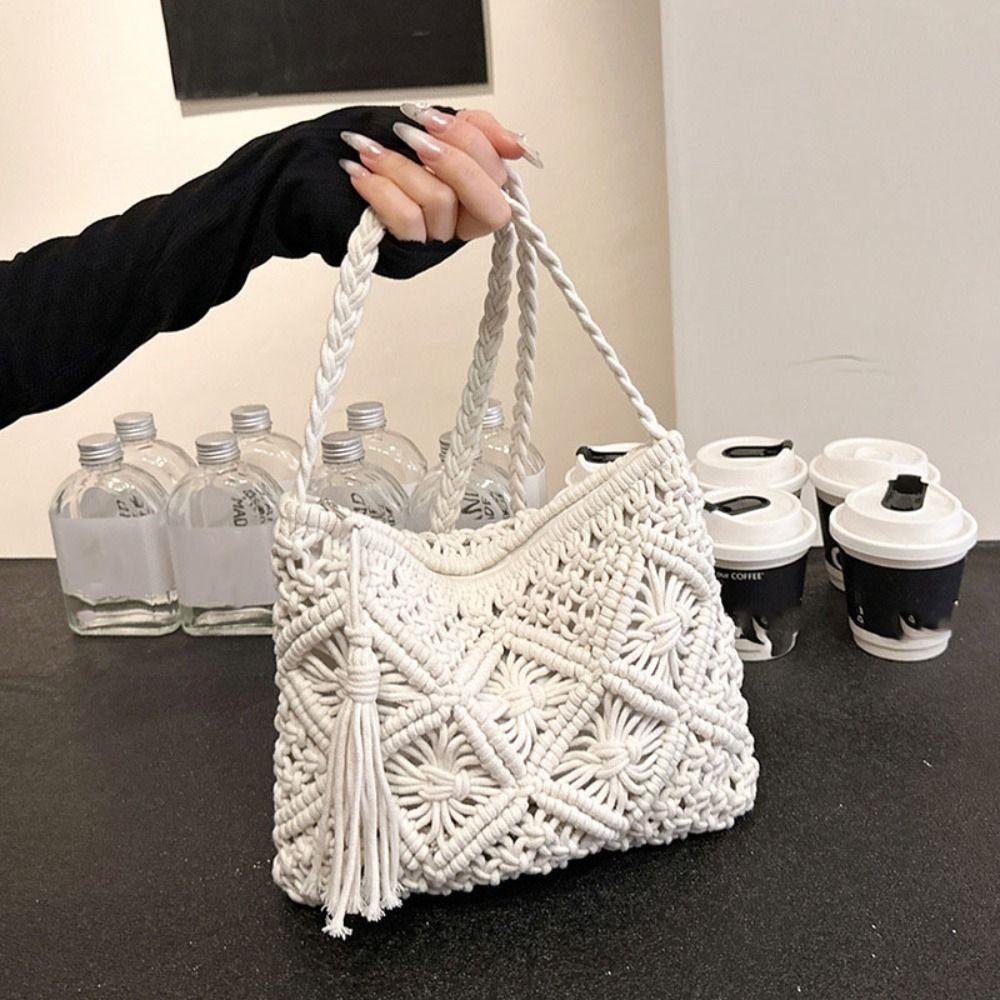 Korean Style Crochet Crossbody Bag Ethnic Style Ladies Underarm Bag  Travel