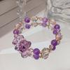 Elegante Bracciale Principessa con Fiocco, Cristalli K9 Brillanti e Dolce Ametista – Design Fairy Niche per Donne