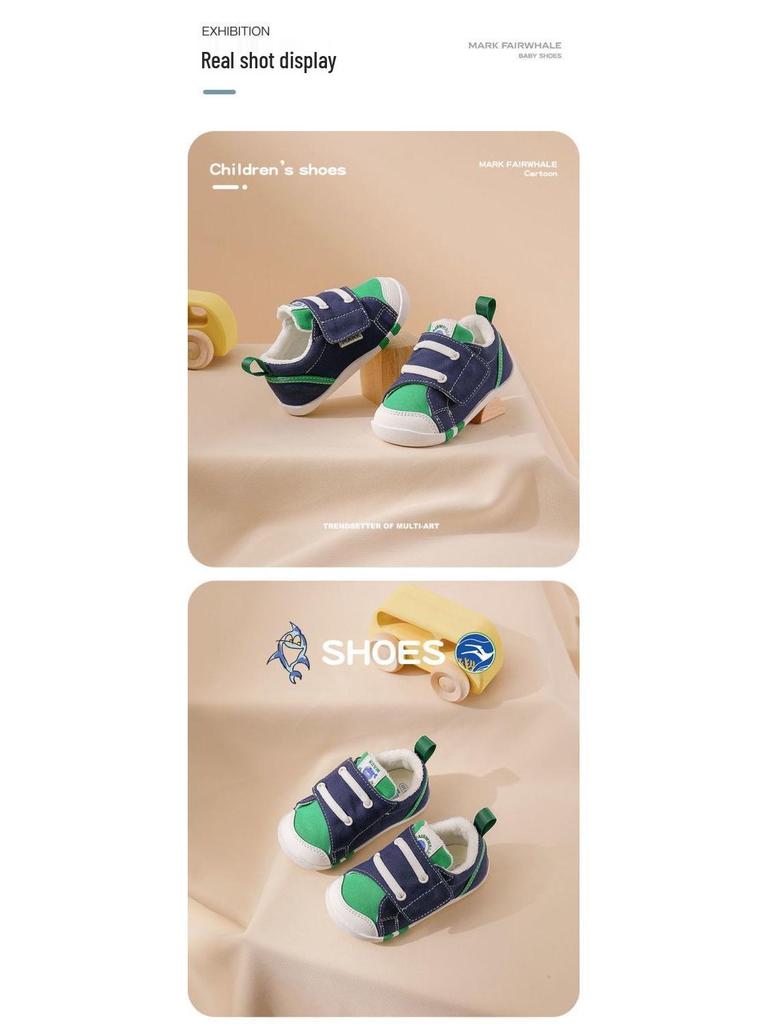 Mark Fairwhale Boys' Waterproof Leather Sports Shoes - 2025 Autumn Collection, Non-slip Running Shoes for Middle and Older Children.