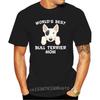 New Bull Terrier Mom Shirt - World'S Best Bull Terrier Mom Dog Owner T-Shirt Round Neck Tee Shirt