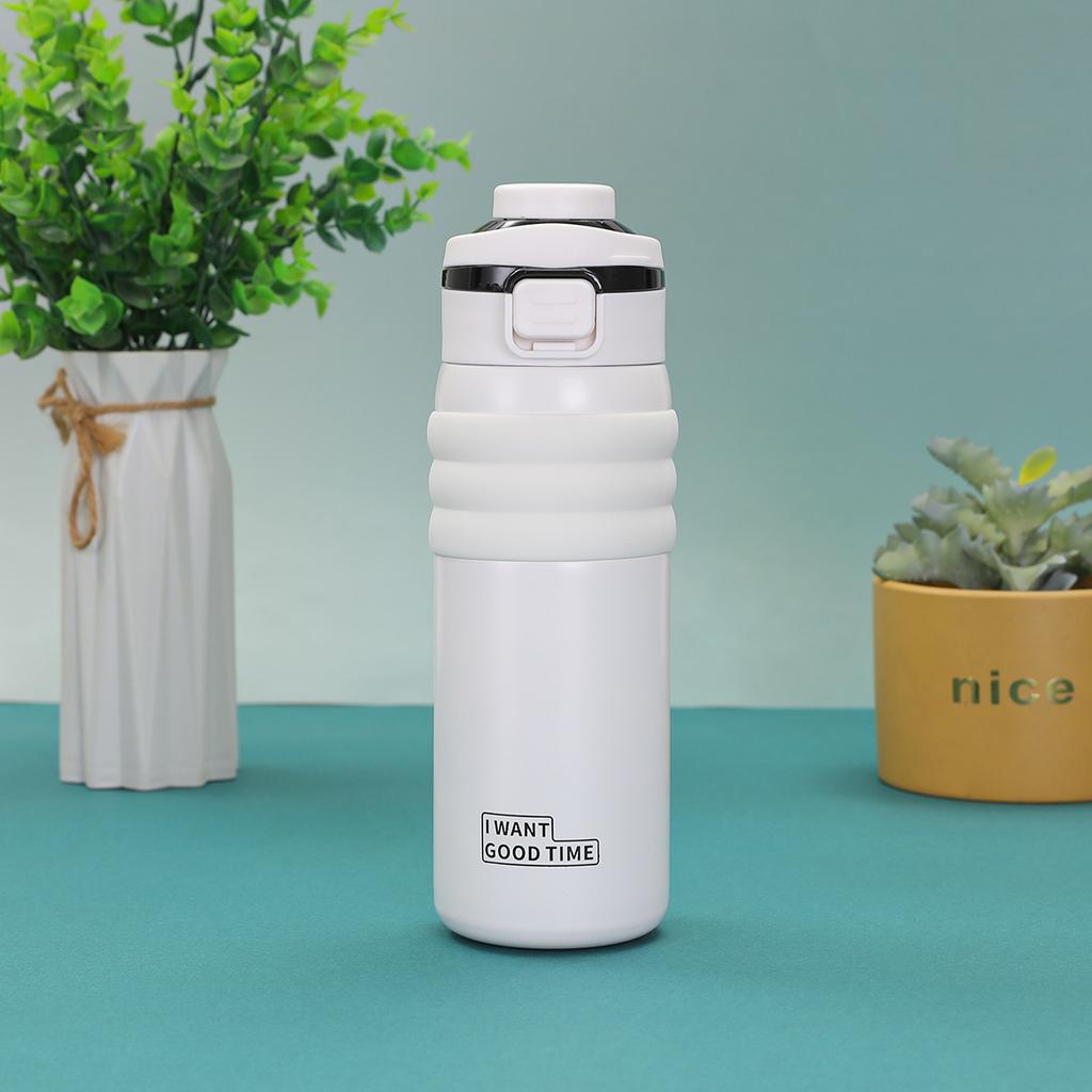 Nový Cool Dvojitý Termoskový Hrnek Nerezový Venkovní Přenosný Přenosná Sportovní Konvice Vysoký Vzhled Horizontální Pítko