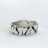 Vintage Adjustable Opening Mori Heart Shape Rock Texture Ring For Punk Hip Hop Woman Man Gift Couple Rings Party Jewelry