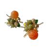 Persimmon Wishes: Mori Style Beaded Stud Earrings – Unique Sweet Fruit Design