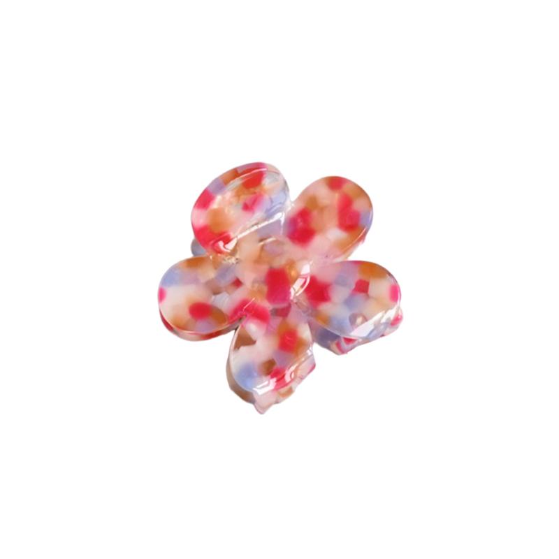 Polychromatic Acetic Acid Flower Shape Small Hair Claw Cute Sweet Style Braided Hair Bangs Hairpin Half Hair Thin Hair Use