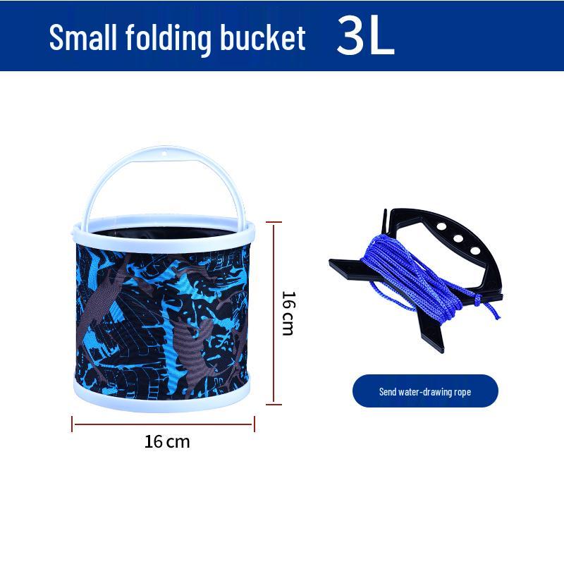 Foldable Fish Bucket with Rope & Anti-jump Net - Multi-functional for Fishing & Fish Protection