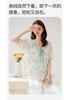 Fenteng [100% Cotton Outerwear] Summer New Lace V-neck Romantic Short Sleeved Seven Quarter Pants Pajamas Women's Home Wear
