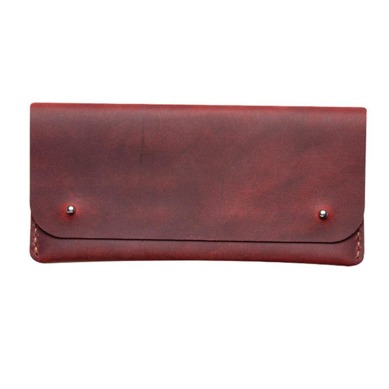 Handmade Leather Men's Wallet Purse Cow Leather Bifold Id Card Phone Holder Bag Pure Leather
