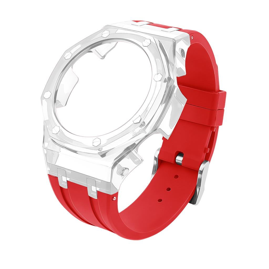 Für Casio GA2100 GA-B2100 Transparenter Lünettenrahmen Mod Kit - Strapazierfähiges Gummi Sportarmband Ersatzzubehör für GA2110 Uhren