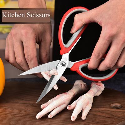 Multifunktions-Küchenschere aus Edelstahl, schwere, scharfe Schere, Clip, Walnuss, spart Aufwand