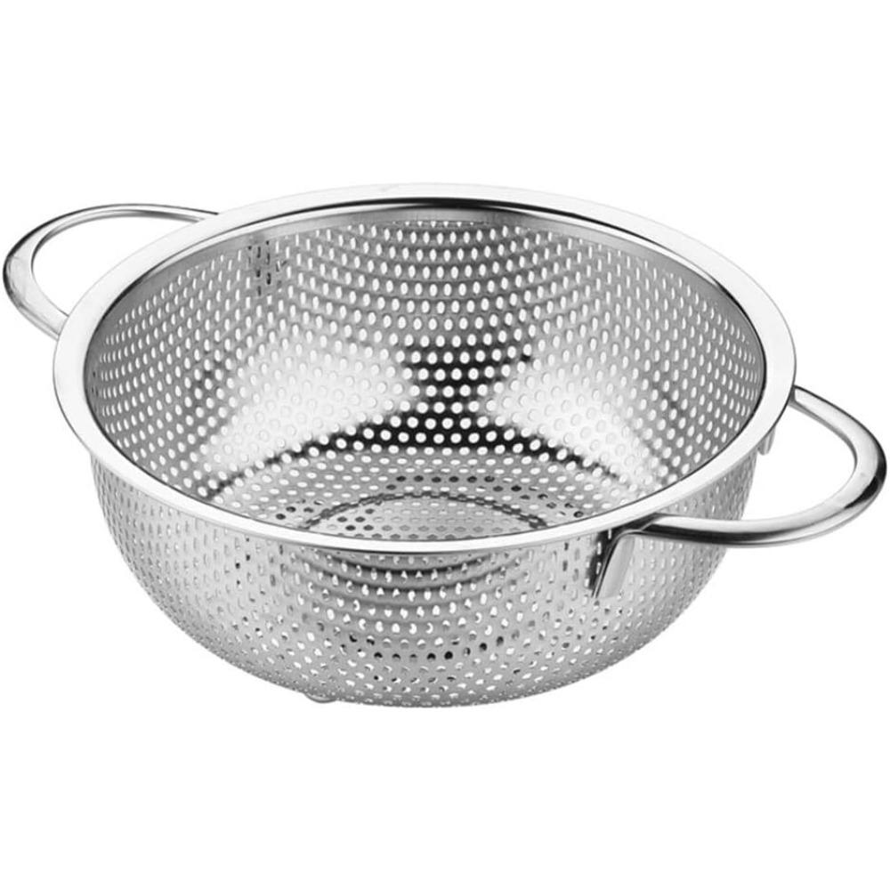 

Drain Basket Stainless Steel Collander Bowl for Washing Vegetable Fruit Double Handles Strainer Multipurpose Filter Kitchenware