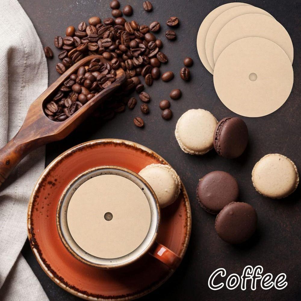 200 Stück 3,75 Zoll Kaffeefilter für Perkolatoren Ungebleicht mit Loch Ersatzfilterpack Einweg Natürlich